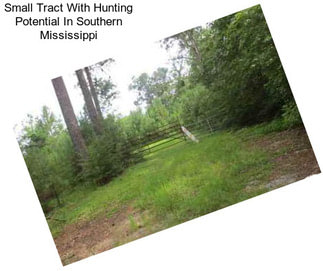 Small Tract With Hunting Potential In Southern Mississippi