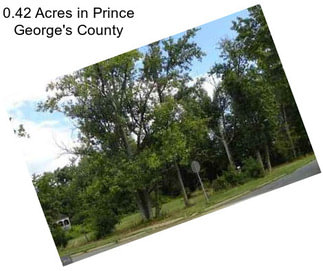 0.42 Acres in Prince George\'s County