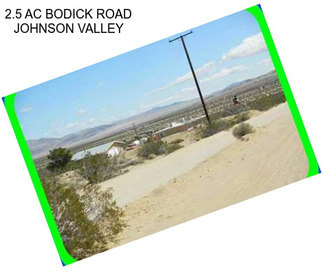 2.5 AC BODICK ROAD JOHNSON VALLEY