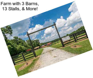 Farm with 3 Barns, 13 Stalls, & More!