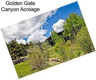 Golden Gate Canyon Acreage