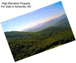 High Elevation Property For Sale in Asheville, NC