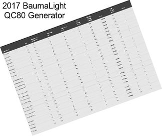 2017 BaumaLight QC80 Generator