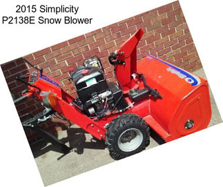 2015 Simplicity P2138E Snow Blower