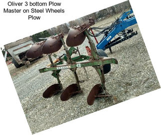 Oliver 3 bottom Plow Master on Steel Wheels Plow