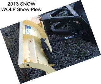 2013 SNOW WOLF Snow Plow