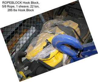 ROPEBLOCK Hook Block, 5/8 Rope, 1 sheave, 22 ton, 285 lbs Hook Block