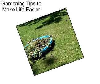 Gardening Tips to Make Life Easier