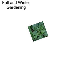 Fall and Winter Gardening