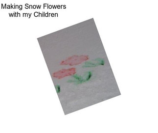 Making Snow Flowers with my Children