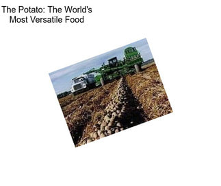 The Potato: The World\'s Most Versatile Food