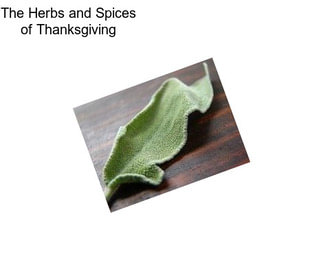 The Herbs and Spices of Thanksgiving