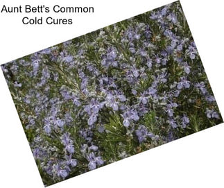 Aunt Bett\'s Common Cold Cures