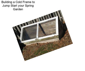 Building a Cold Frame to Jump Start your Spring Garden