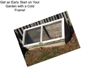 Get an Early Start on Your Garden with a Cold Frame!