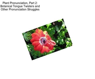 Plant Pronunciation, Part 2: Botanical Tongue Twisters and Other Pronunciation Struggles