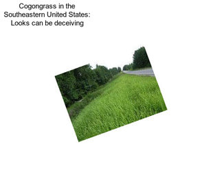Cogongrass in the Southeastern United States: Looks can be deceiving