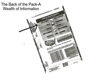 The Back of the Pack-A Wealth of Information