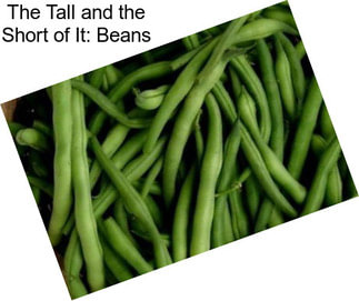 The Tall and the Short of It: Beans