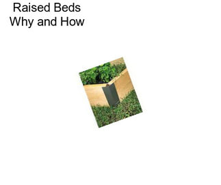 Raised Beds Why and How