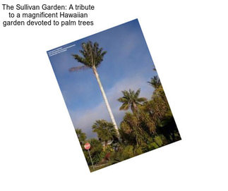The Sullivan Garden: A tribute to a magnificent Hawaiian garden devoted to palm trees