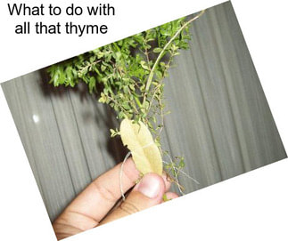 What to do with all that thyme