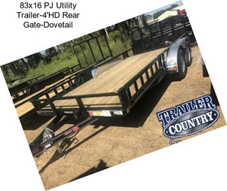 83x16 PJ Utility Trailer-4\'HD Rear Gate-Dovetail