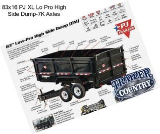 83x16 PJ XL Lo Pro High Side Dump-7K Axles