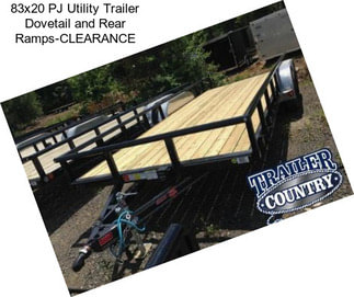 83x20 PJ Utility Trailer Dovetail and Rear Ramps-CLEARANCE