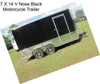 7 X 14 V Nose Black Motorcycle Trailer