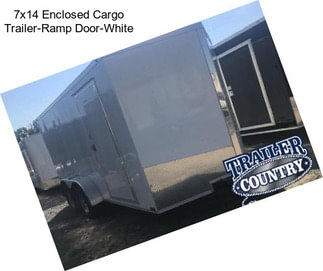 7x14 Enclosed Cargo Trailer-Ramp Door-White