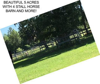 BEAUTIFUL 5 ACRES WITH 4 STALL HORSE BARN AND MORE!