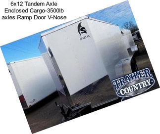 6x12 Tandem Axle Enclosed Cargo-3500lb axles Ramp Door V-Nose