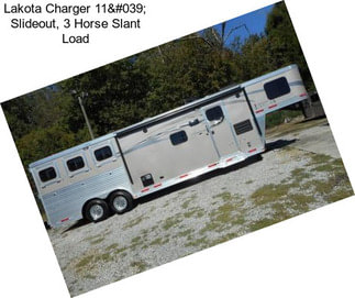 Lakota Charger 11' Slideout, 3 Horse Slant Load