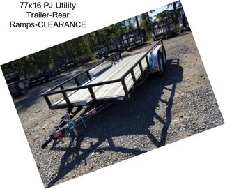 77x16 PJ Utility Trailer-Rear Ramps-CLEARANCE