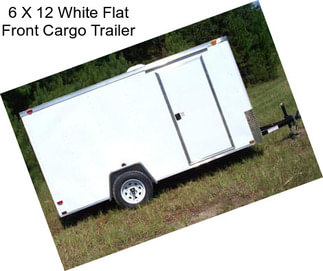 6 X 12 White Flat Front Cargo Trailer