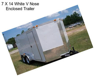7 X 14 White V Nose Enclosed Trailer