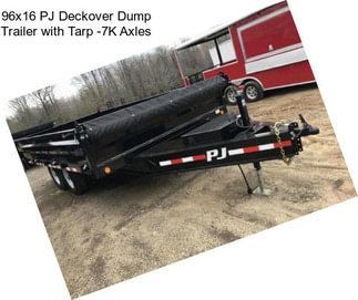 96x16 PJ Deckover Dump Trailer with Tarp -7K Axles