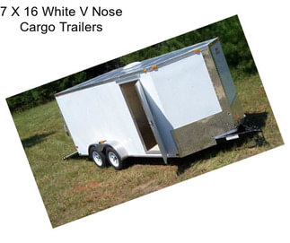 7 X 16 White V Nose Cargo Trailers