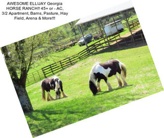 AWESOME ELLIJAY Georgia HORSE RANCH!! 45+ or - AC, 3/2 Apartment, Barns, Pasture, Hay Field, Arena & More!!!