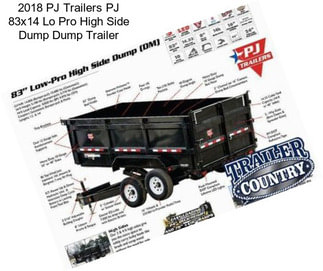 2018 PJ Trailers PJ 83x14 Lo Pro High Side Dump Dump Trailer
