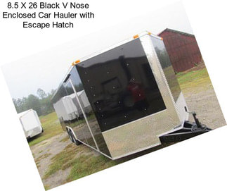 8.5 X 26 Black V Nose Enclosed Car Hauler with Escape Hatch