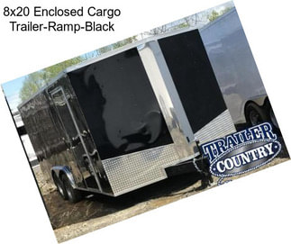 8x20 Enclosed Cargo Trailer-Ramp-Black