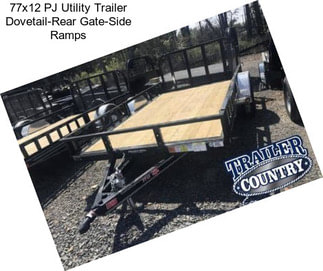 77x12 PJ Utility Trailer Dovetail-Rear Gate-Side Ramps