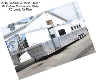 2016 Bloomer 4 Horse Trailer 18\' Outlaw Conversion, Slide, PC Load, Air Ride