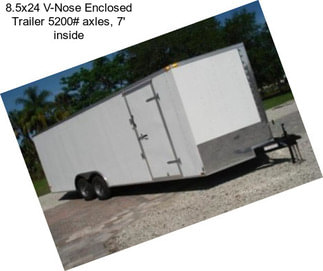 8.5x24 V-Nose Enclosed Trailer 5200# axles, 7\' inside