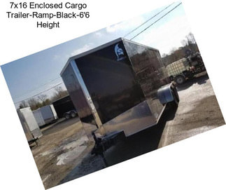 7x16 Enclosed Cargo Trailer-Ramp-Black-6\'6\