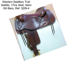 Western Saddlery Trail Saddle, 17ins Seat, Semi QH Bars, Ref: 3209-4