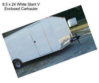 8.5 x 24 White Slant V Enclosed Carhauler