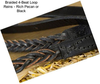 Braided 4-Beat Loop Reins - Rich Pecan or Black